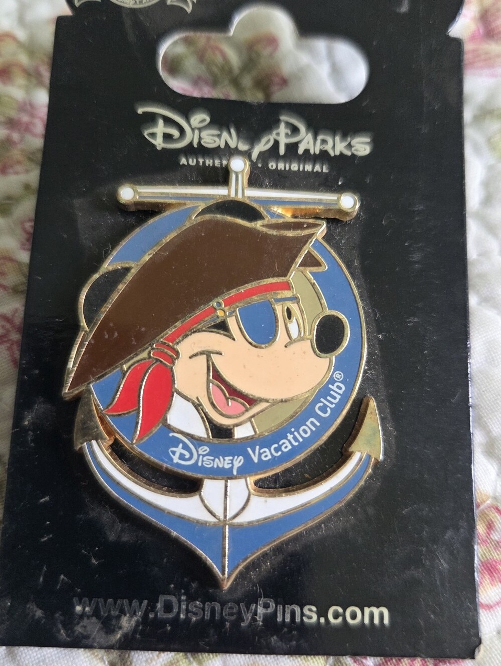Disney Mickey Pirate Enamel Pin in Blue, Brown, Red, Gold
